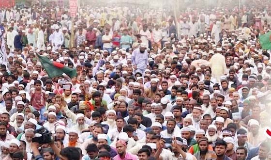 বরিশালে ১১ দলীয় জোটের বিভাগীয় সমাবেশে নেতাকর্মীদের ঢল