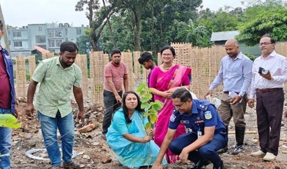 শেরপুরে আকাশলীনা পৌর উদ্যানে বৃক্ষরোপন কর্মসূচি