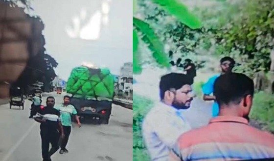 রেনুপোনাবাহী ট্রাক আটকে দাবিকৃত চাঁদা না পেয়ে লুট করে বিক্রি
