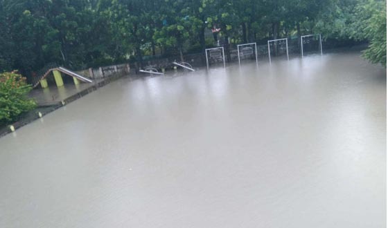 আশাশুনির খাল-বিল ও বাড়িঘর একটানা বৃষ্টিপাতে জলমগ্ন