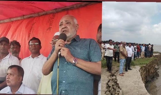 দৌলতপুরে পদ্মা নদীর অব্যাহত ভাঙ্গন, এমপি বাচ্চুর পরিদর্শন