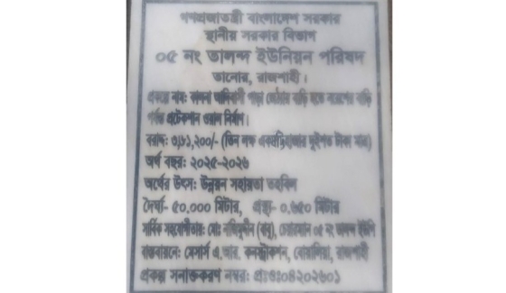 তানোরে চেয়ারম্যানরাই কোটেশন কাজের বড় ঠিকাদার