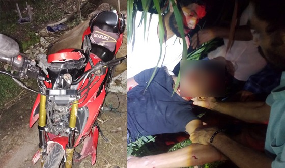পরিবহনের ধাক্কায় মোটরসাইকেল চালক আহত