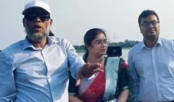 নদী ভাঙ্গন কবলিত এলাকায় ব্রিজ নির্মাণ স্থান পরিদর্শন করেন এমপি রতন