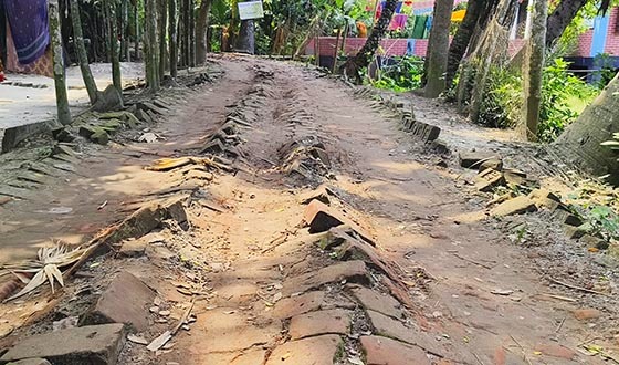 দুই যুগেও সংস্কার হয়নি সিংহেরকাঠি-ছোট মীরগঞ্জ সড়ক, দুর্ভোগে মানুষ