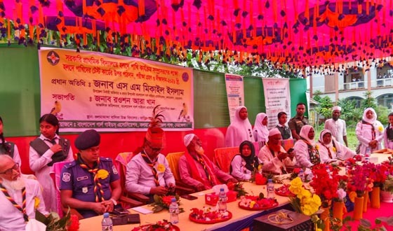 কলমাকান্দায় শিক্ষার্থীদের দীক্ষাদান ও রিক্রুট টেস্ট কার্ড বিতরণ