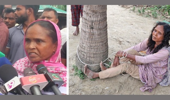 মহাদেবপুরে গৃহবধূকে গাছে বেঁধে নির্যাতন