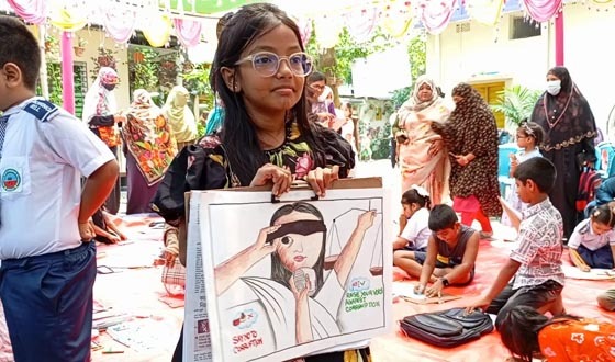 ঝিনাইদহে দুর্নীতি বিরোধী চিত্রাংকন ও রচনা প্রতিযোগীতা