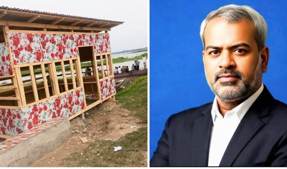 রাজন শিকদারের ব্যক্তিগত অর্থায়নে খেয়াঘাটে যাত্রী ছাউনি নির্মাণ