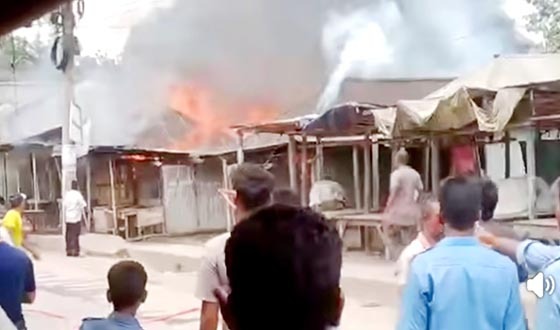 সৈয়দপুরে অগ্নিকাণ্ডে কয়েকটি দোকান পুড়ে ছাই, লাখো টাকার ক্ষয়ক্ষতি