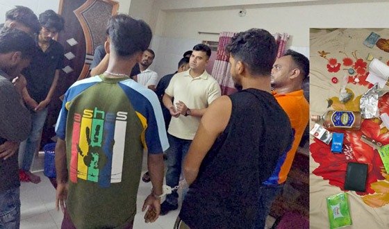 কুয়াকাটায় হোটেলে অভিযান, ৮ যুবকের কারাদন্ড
