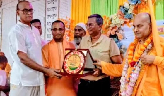 চাঁদপুর মন্দিরে সংসদ সদস্য শেখ ফরিদ আহম্মেদকে সংবর্ধনা