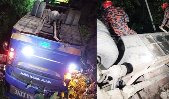 নিয়ন্ত্রণ হারিয়ে উল্টে গেল যাত্রীবাহী বাস, আহত যাত্রীরা