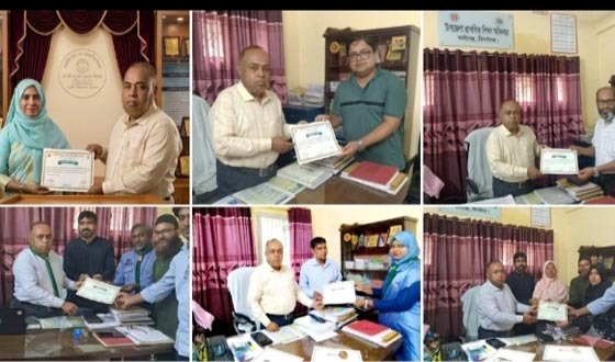 কালীগঞ্জে শ্রেষ্ঠ ৬ শিক্ষককে সম্মাননা সনদ প্রদান