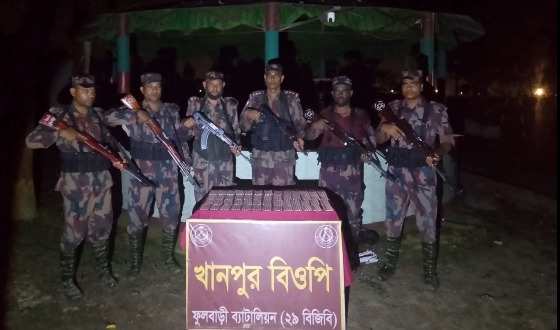 ফুলবাড়ী সীমান্তে ৩ হাজার ভারতীয় নেশাজাতীয় ট্যাবলেট জব্দ