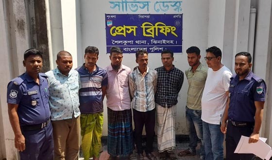 শৈলকুপা থানা পুলিশের বিশেষ অভিযানে ৭ জুয়ারী আটক