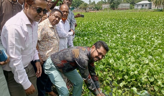 চালনা লেকের কচুরিপানা অপসারণের উদ্বোধন