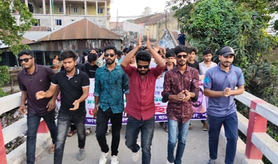 ছাত্রদলের কমিটিকে স্বাগত জানিয়ে আনন্দ মিছিল