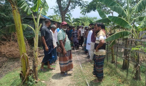 আশাশুনিতে ডিসিআর নেয়া জমিতে ঘর নির্মান