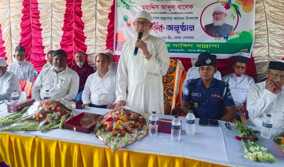 মাদ্রাসার ভবনের ভিত্তিপ্রস্তর স্থাপন ও সংবর্ধনা অনুষ্ঠানে এমপি খালেক