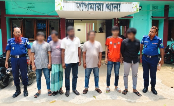 বাগমারায় অনলাইন জুয়া চক্রের বিরুদ্ধে অভিযান, গ্রেপ্তার ৬