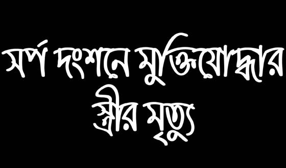 বরিশালে সর্প দংশনে মুক্তিযোদ্ধার স্ত্রীর মৃত্যু