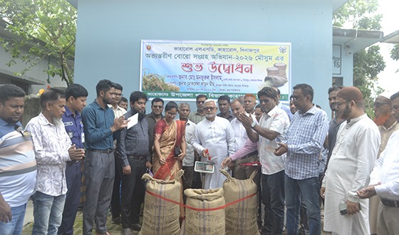 কাহারোলে খাদ্য গুদামে বোরো ধান সংগ্রহ অভিযানের উদ্বোধন