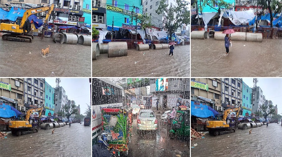 রাজধানীতে তীব্র বৃষ্টিপাত, জলাবদ্ধতা বিভিন্ন স্থানে