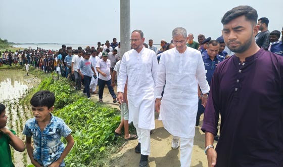 যমুনার ভাঙন ঠেকাতে টাঙ্গাইলে স্থায়ী বেড়িবাঁধের ঘোষণা পানিসম্পদমন্ত্রীর