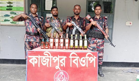 দৌলতপুর সীমান্তে কীটনাশক, ট্যাপেন্টাডল ট্যাবলেট, মদ ও বিড়ি উদ্ধার