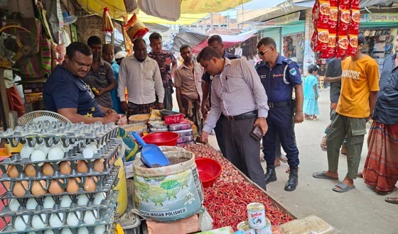 ইউএনও’র বাজার তদারকি ও মোবাইল কোর্টে জরিমানা