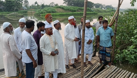 দহের ঘাটে ব্রিজ নির্মাণে জটিলতা নিরসনে এমপি  আব্দুল বারীর পরিদর্শন