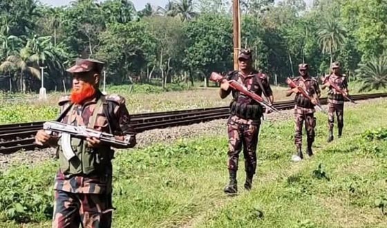 চামড়া পাচার রোধে হিলি সীমান্তে বিজিবির কঠোর নজরদারি