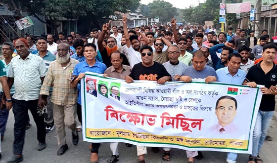 চাটমোহরের মুলগ্রামে বিএনপির বিক্ষোভ মিছিল ও পথসভা