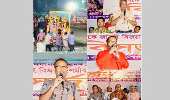 বিসর্জনে নিরাপত্তার চাদরে চাঁদপুর, পরিদর্শনে পুলিশ সুপার মিজানুর রহমান