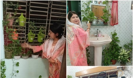 সংসার, সংস্কৃতি ও সমাজসেবায় অনন্য প্রীতি রাণী সাহার নিজ বাসায় সবুজের সমারোহ