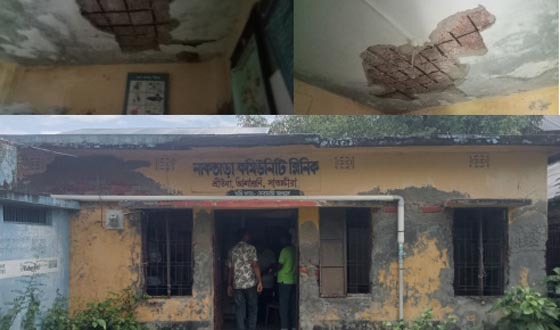 আশাশুনির নাকতাড়া ক্লিনিক ভবনের নাজুক অবস্থায় জীবন শংসয়