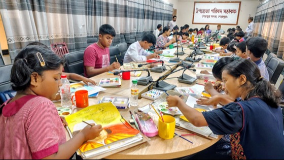 নজরুল বর্ষে শেরপুরে শিশুদের চিত্রাঙ্কন প্রতিযোগিতা
