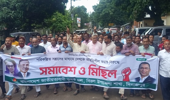 বিরলে কৃষক দলের মিছিল ও সমাবেশ অনুষ্ঠিত