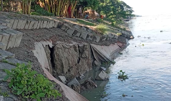 কুড়িগ্রামে "ব্রহ্মপুত্র নদের ডানতীর রক্ষা বাঁধে ধস